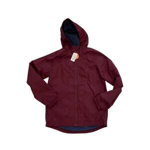 NWT The Children's Place Boys Windbreaker Hooded Zip Jacket in Redwood Lined L